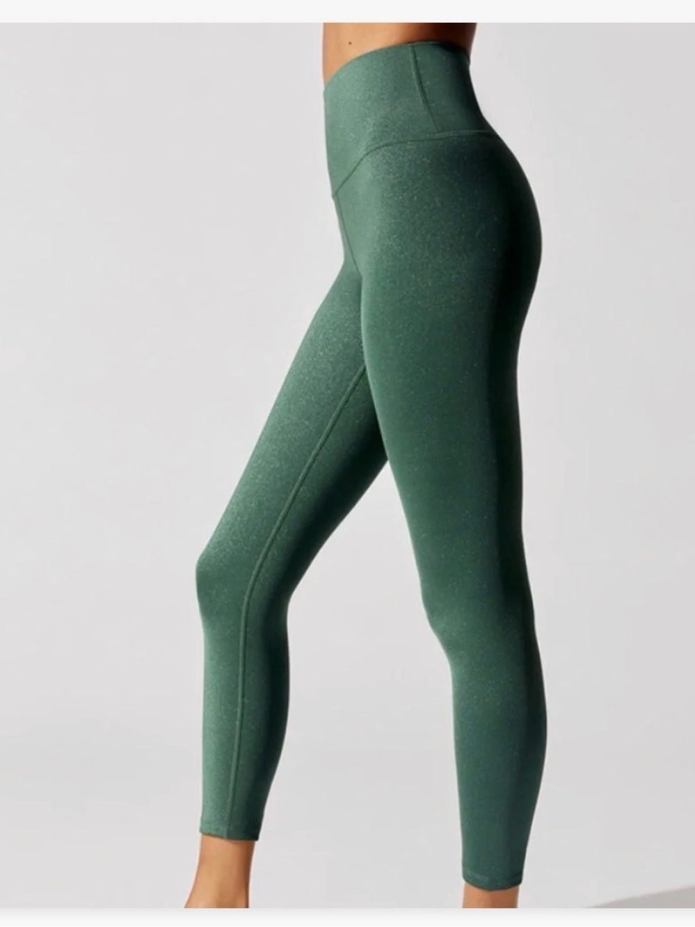 Carbon38 Shine Powder 7/8 Leggings Evergreen deep green small